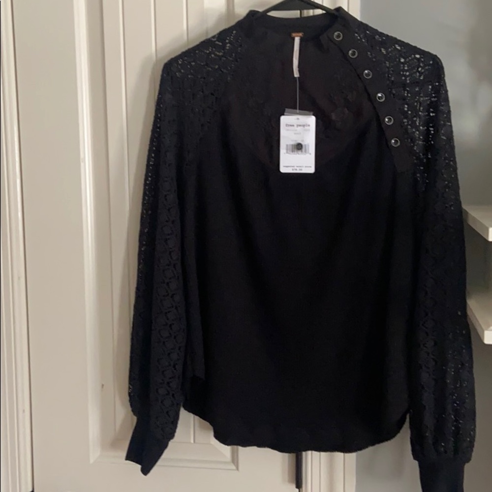 Free People black long sleeve  XS